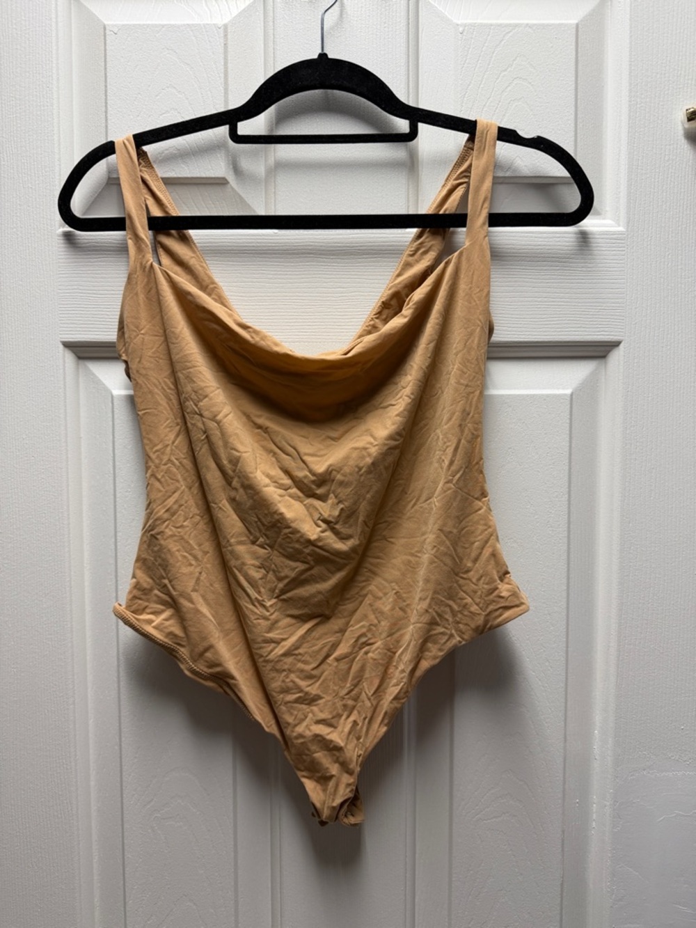 Skims Women's Draped Neck Tank Bodysuit in Tan